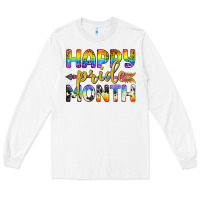 White Western Happy Pride Month LGBTQ+ Long Sleeve Tee - BundleAndBundleShop
