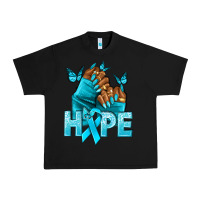 Black Hope teal ribbon Ovarian Cancer nails Urban Heavy Tee - NancyCooperArtShop