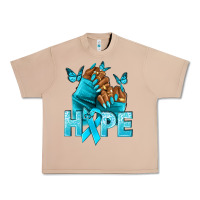 Burro Hope teal ribbon Ovarian Cancer nails Urban Heavy Tee - NancyCooperArtShop