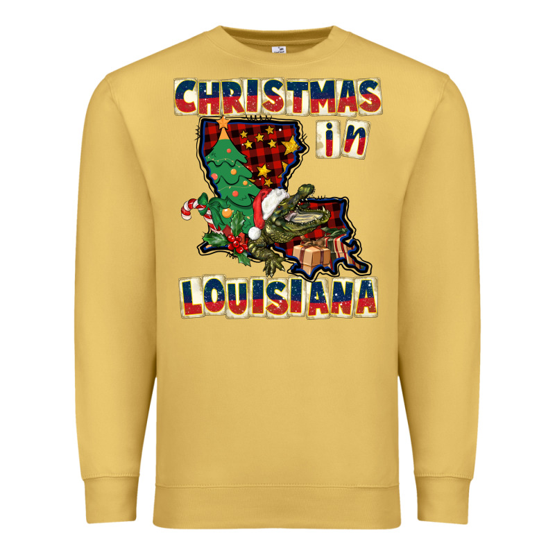 Christmas In Louisiana Premium Sweatshirt by CowGirlArtShop | Teevron