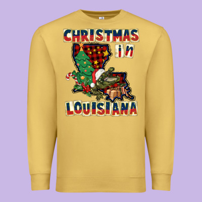 Christmas In Louisiana Premium Sweatshirt Designed By Cowgirlartshop