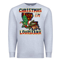 Heather Grey christmas in louisiana Premium Sweatshirt - CowGirlArtShop