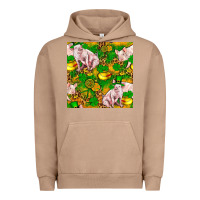 Pigment Burro St patricks  day pig with candy and pot of gold  seamless pattern Urban Hoodie - FaDigitalArtStudio