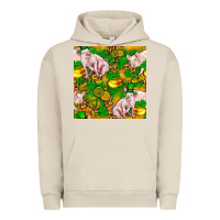 Pigment French Oak St patricks  day pig with candy and pot of gold  seamless pattern Urban Hoodie - FaDigitalArtStudio