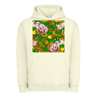 Pigment Pistachio St patricks  day pig with candy and pot of gold  seamless pattern Urban Hoodie - FaDigitalArtStudio