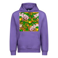 Tulip St patricks  day pig with candy and pot of gold  seamless pattern Urban Hoodie - FaDigitalArtStudio