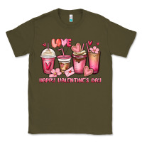 Army Green happy valentine's day coffee cups Classic Tee - MaliasSmallBusiness