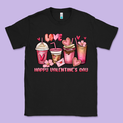 Happy Valentine's Day Coffee Cups Classic Tee Designed By Maliassmallbusiness