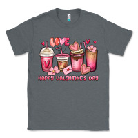 Charcoal Heather happy valentine's day coffee cups Classic Tee - MaliasSmallBusiness