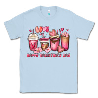 Dusty Blue happy valentine's day coffee cups Classic Tee - MaliasSmallBusiness