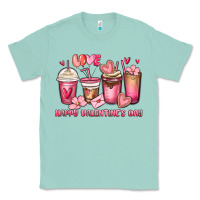 Seafoam happy valentine's day coffee cups Classic Tee - MaliasSmallBusiness