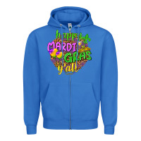 True Royal Happy Mardi Gras y'all Zipper Hoodie - NancyCooperArtShop