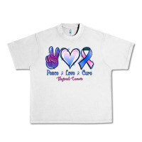 Lunar Rock Peace love cure Thyroid Cancer Urban Heavy Tee - NancyCooperArtShop