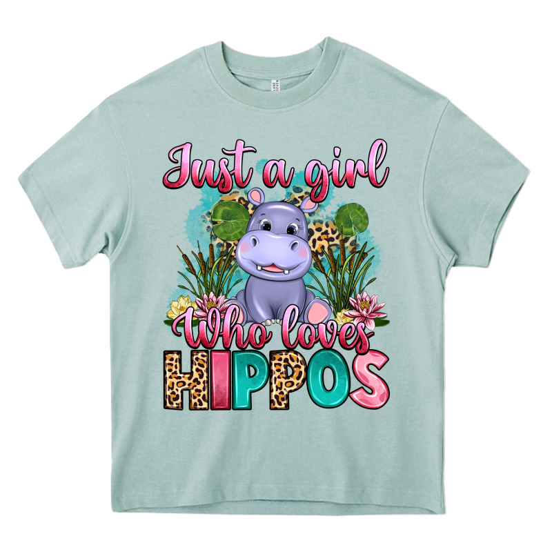 Just A Girl Who Loves Hippos Heavy Core Tee by Artiststas | Teevron
