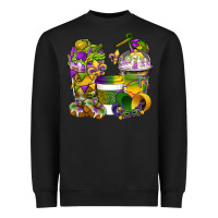 Black Mardi Gras Coffee Cups Heavyweight Sweatshirt - BundleAndBundleShop