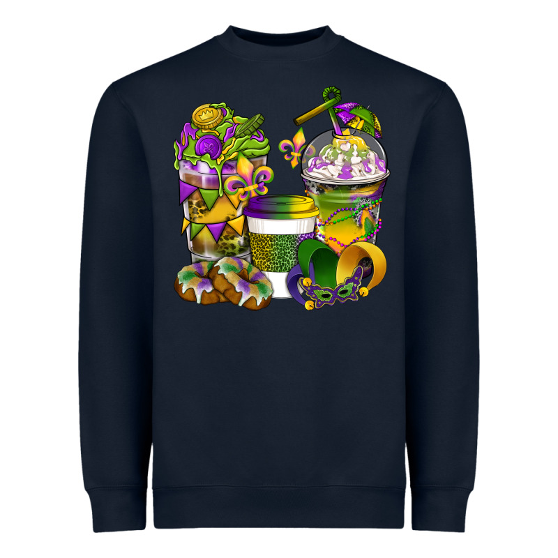 Mardi Gras Coffee Cups Heavyweight Sweatshirt by BundleAndBundleShop | Teevron