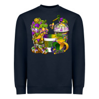 Navy Mardi Gras Coffee Cups Heavyweight Sweatshirt - BundleAndBundleShop