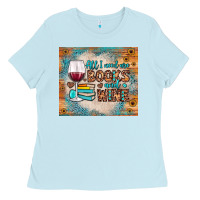 Baby Blue all i need are books and wine Ladies Tee - JahusDesignShop