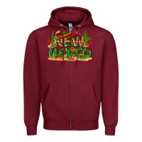 Burgundy New Mexico Zipper Hoodie - texasbilliewilder