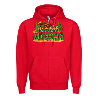 Red New Mexico Zipper Hoodie - texasbilliewilder