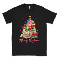 Black merry bookmas christmas book tree Classic Tee - MaliasSmallBusiness
