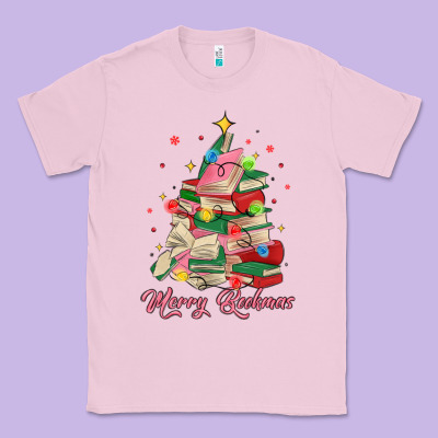 Merry Bookmas Christmas Book Tree Classic Tee Designed By Maliassmallbusiness