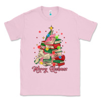 Bubblegum Pink merry bookmas christmas book tree Classic Tee - MaliasSmallBusiness
