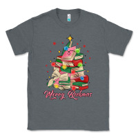 Charcoal Heather merry bookmas christmas book tree Classic Tee - MaliasSmallBusiness