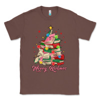 Chestnut merry bookmas christmas book tree Classic Tee - MaliasSmallBusiness