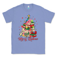 Colony Blue merry bookmas christmas book tree Classic Tee - MaliasSmallBusiness