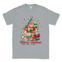 Heather Grey merry bookmas christmas book tree Classic Tee - MaliasSmallBusiness