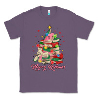Lavender merry bookmas christmas book tree Classic Tee - MaliasSmallBusiness