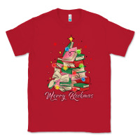 Red merry bookmas christmas book tree Classic Tee - MaliasSmallBusiness