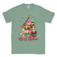 Sage merry bookmas christmas book tree Classic Tee - MaliasSmallBusiness
