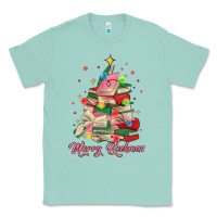 Seafoam merry bookmas christmas book tree Classic Tee - MaliasSmallBusiness