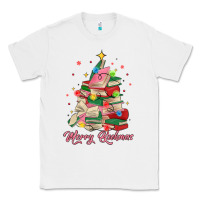 White merry bookmas christmas book tree Classic Tee - MaliasSmallBusiness
