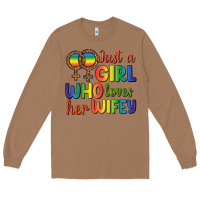 Toasted Coconut Just A Girl Who Loves Her Wifey Long Sleeve Tee - BundleAndBundleShop