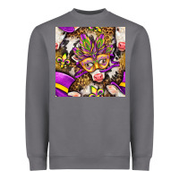 Storm Mardi Gras cow with carnival mask seamless pattern Heavyweight Sweatshirt - BundleAndBundleShop