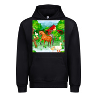 Black farm life seamless pattern Urban Hoodie - FaDigitalArtStudio