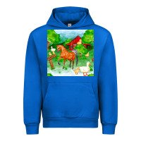 Cobalt farm life seamless pattern Urban Hoodie - FaDigitalArtStudio