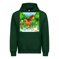 Forest Green farm life seamless pattern Urban Hoodie - FaDigitalArtStudio