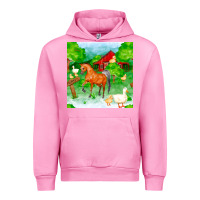 Fuchsia Pink farm life seamless pattern Urban Hoodie - FaDigitalArtStudio