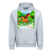 Heather Grey farm life seamless pattern Urban Hoodie - FaDigitalArtStudio