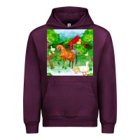 Mauve Wine farm life seamless pattern Urban Hoodie - FaDigitalArtStudio