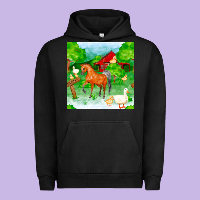Farm Life Seamless Pattern Urban Hoodie Designed By Fadigitalartstudio