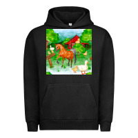 Pigment Black farm life seamless pattern Urban Hoodie - FaDigitalArtStudio