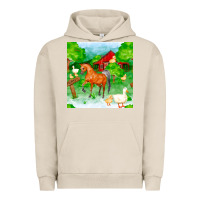 Pigment French Oak farm life seamless pattern Urban Hoodie - FaDigitalArtStudio