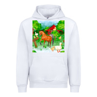White farm life seamless pattern Urban Hoodie - FaDigitalArtStudio