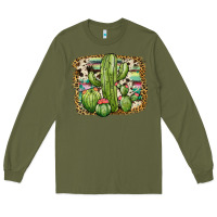 Army Green serape cowhide cactus Long Sleeve Tee - JahusDesignShop