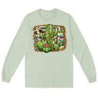 Matcha serape cowhide cactus Long Sleeve Tee - JahusDesignShop